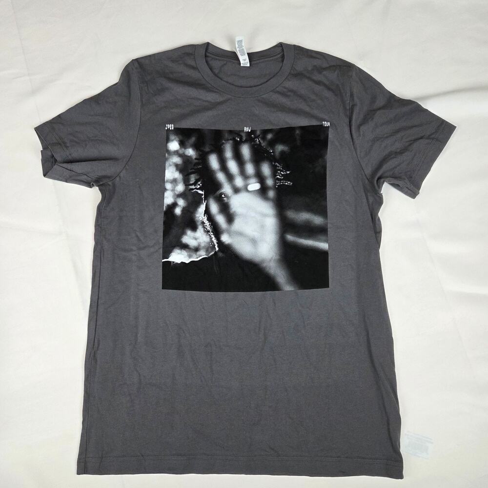 Bella+Canvas Gray Abstract Photo Print Graphic Tee Shirt Large